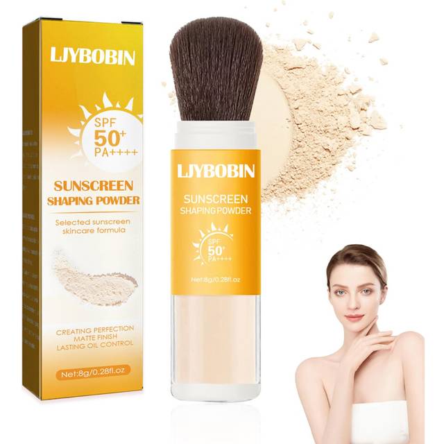 Sunscreen Setting Powder SPF 50+ PA++++ Oil Control Waterproof Mineral Powder Sunscreen Lightweight Long Lasting Matte Sunscreen Powder with Sunscreen