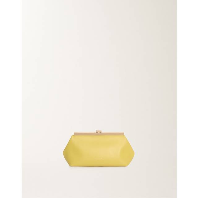 Fabiana Filippi Nappa Leather Clutch, Cedar - Woman Mini Bags & Clutches Yellow It U