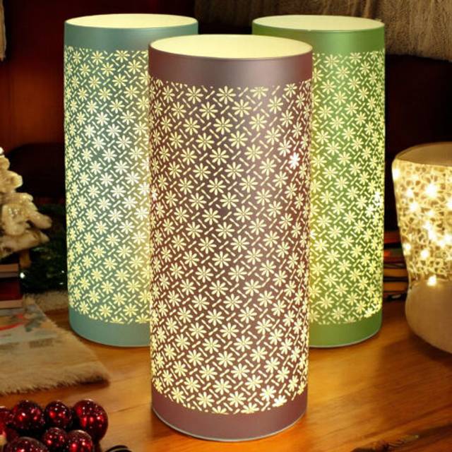 Led table lamps battery powered cordless glass lights illuminated flowers design