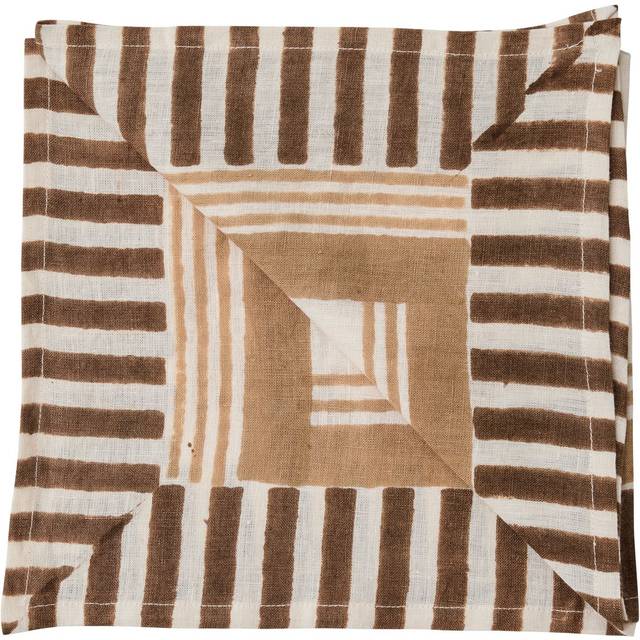 Tell Me More Ella servett 50x50 cm Hazelnut checkered - Beige