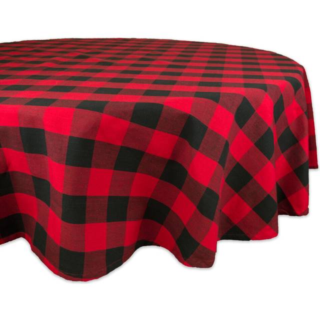 DII Red Buffalo Check Tablecloth 70 Round