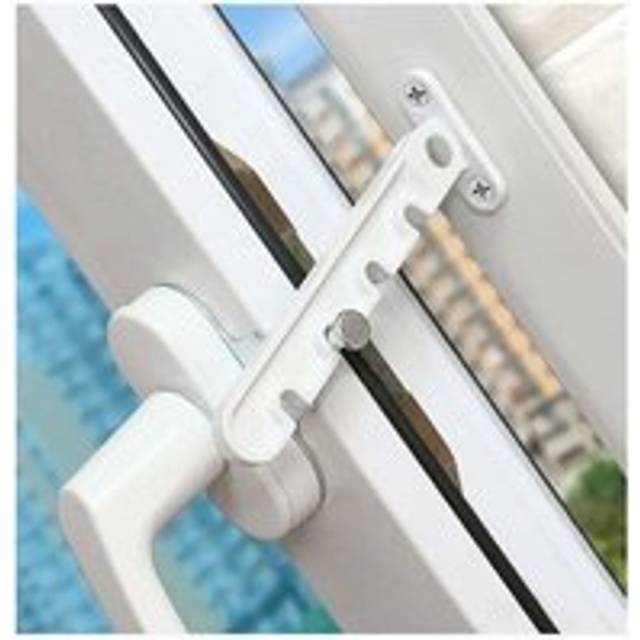 White Casement Window Restrictor, Baby Safety Lock, Anti-Pinch Lock, Window Vent Restrictor, Outward Opening for upvc, Timber and Aluminium Window
