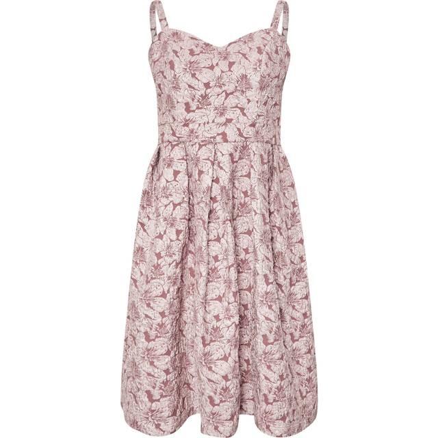 Yours London Curve Pink Floral Jacquard Sweetheart Prom Dress, Women's Curve & Plus Size, Yours London - 22