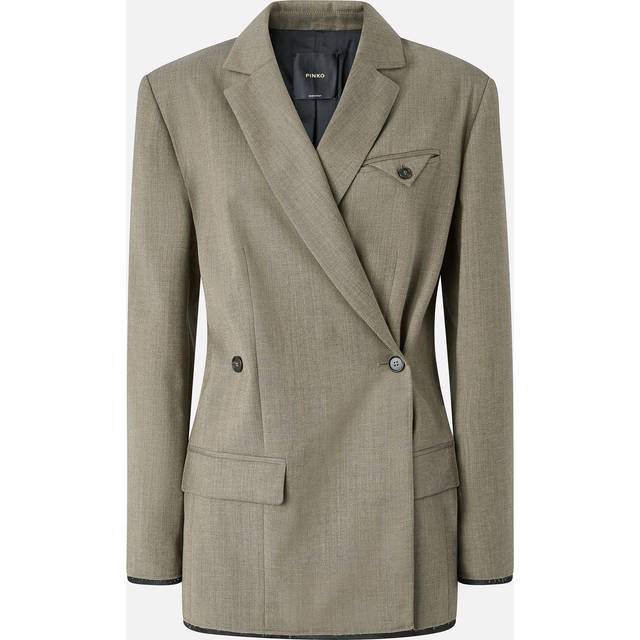 Pinko, Blazer couture à fermeture croisée, Marron basané, 46