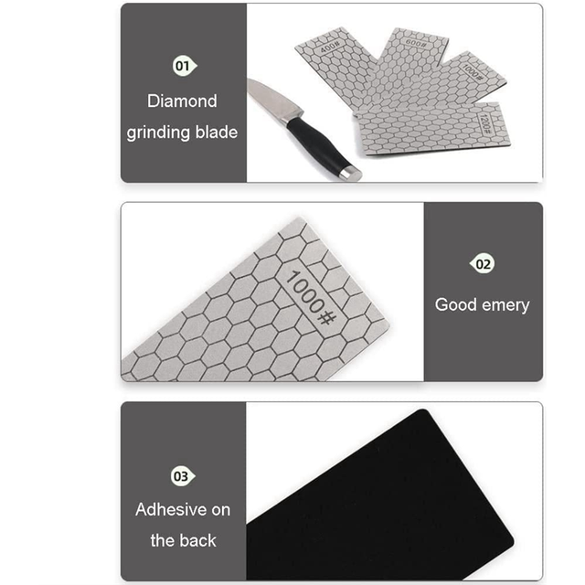 4Pcs Diamond Sharpening Stones,with Non-Slip Mat, 400/600/1000/1200 Grit, Whetstone Honeycomb for Kitchen