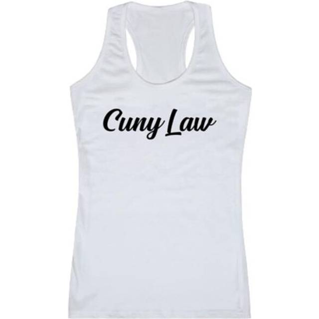 W Republic 557-634-WHT-01 City University of New York School of Law Script Tank Top, White - Small