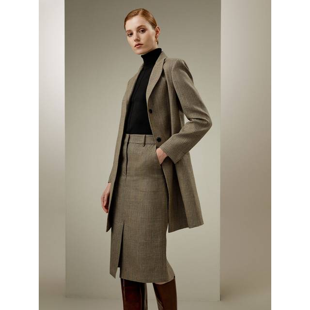 LILYSILK Sprezzatura Straight Cut Blazer Silk-Wool Blend Lapel Collar Wardrobe Must-Have UK flax UK 14