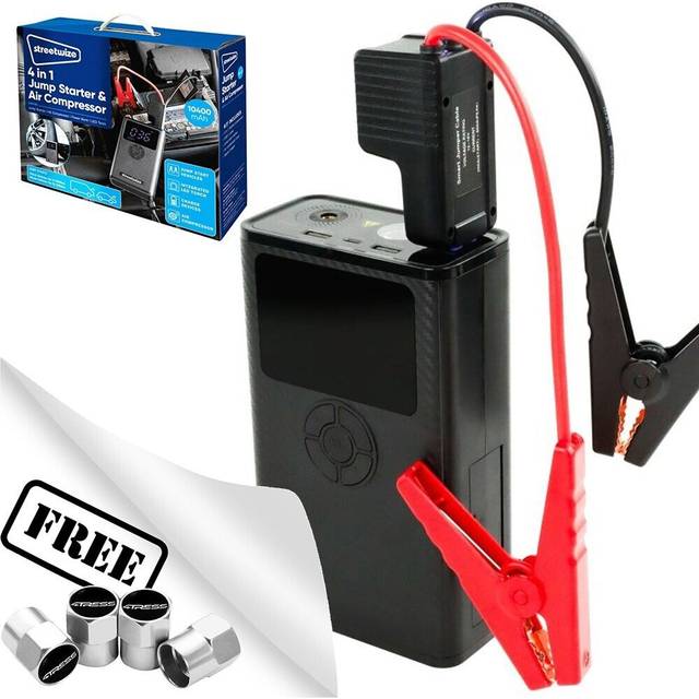Streetwize 4-in-1 car jump starter,800a, 5.0l petrol & 3.0l diesel