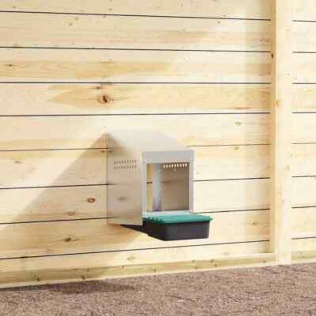 vidaXL Chicken Nesting Box 1 Compartment Wall-Mounted Galvanised Steel - Silver
