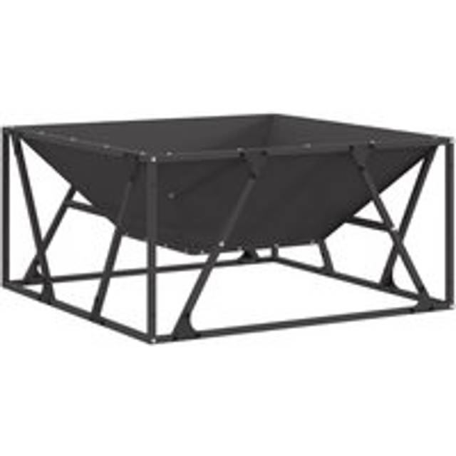 Fire Pit Square Black 80x80x40 cm Steel vidaXL