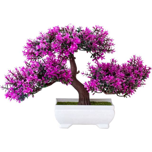 Artificial Plants Bonsai Small Tree Pot Fake Plant Flowers Potted Faux for Home Room Table Hotel Garden Decor C