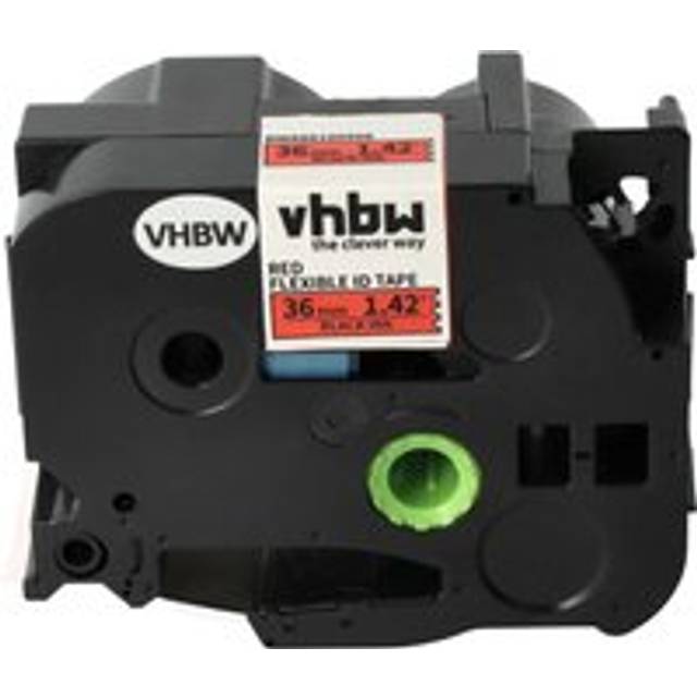 Vhbw - 1x Label Tape compatible with Brother pt D800W, P900W, P950NW, E800W, P900, P900NW Label Printer 36 mm, Black on Red, Flexible