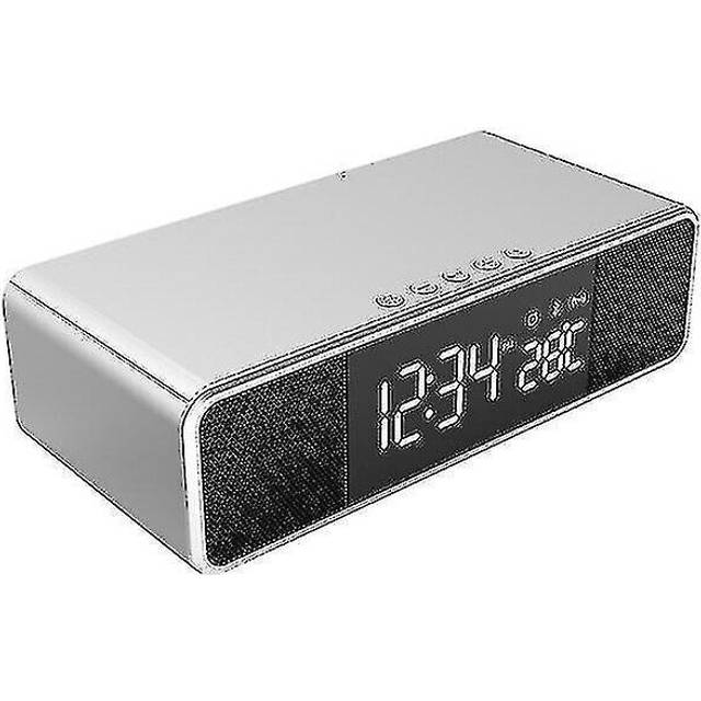 Led Electric Alarm Clock Digital Thermometer Clock Hd Clock With Phone Wireless Charger And Date Fm