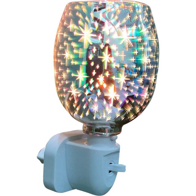 Fragrance Warmer Plug-in Safe Aromatherapy Heater Glass Wax Melt Warmer With 3D Starry Effect Night Light For Home Bedroom Decor