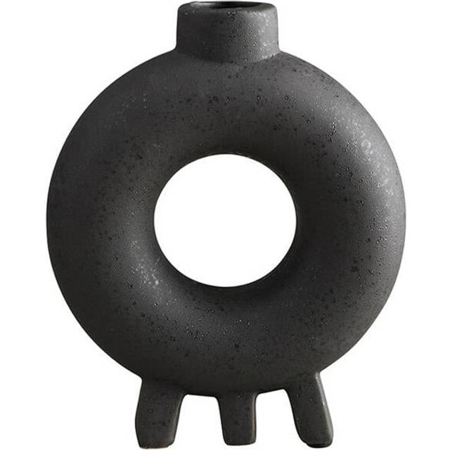47th & Main DMR491 8 x 2.5 x 8 in. Gray Hallow Donut Vase, Small