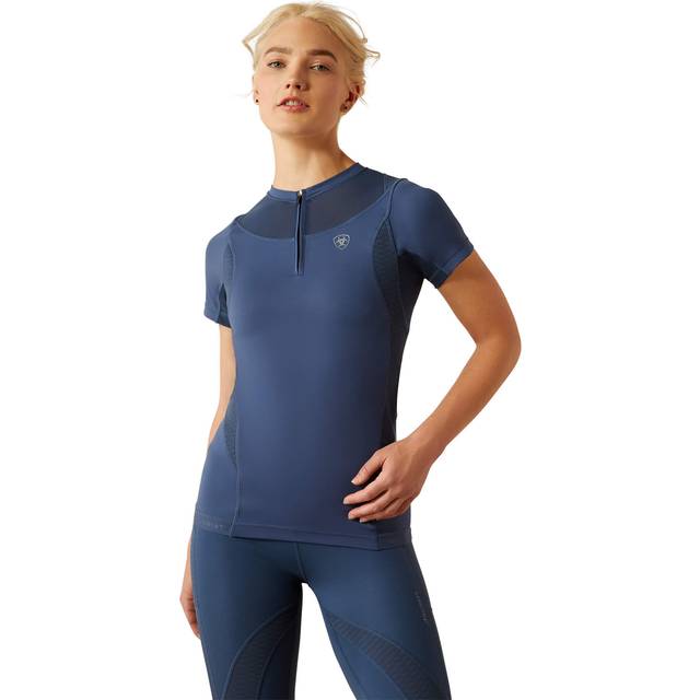 Women's Ascent 1/4 Zip Baselayer Top in Dark Denim, Size Medium, by Ariat