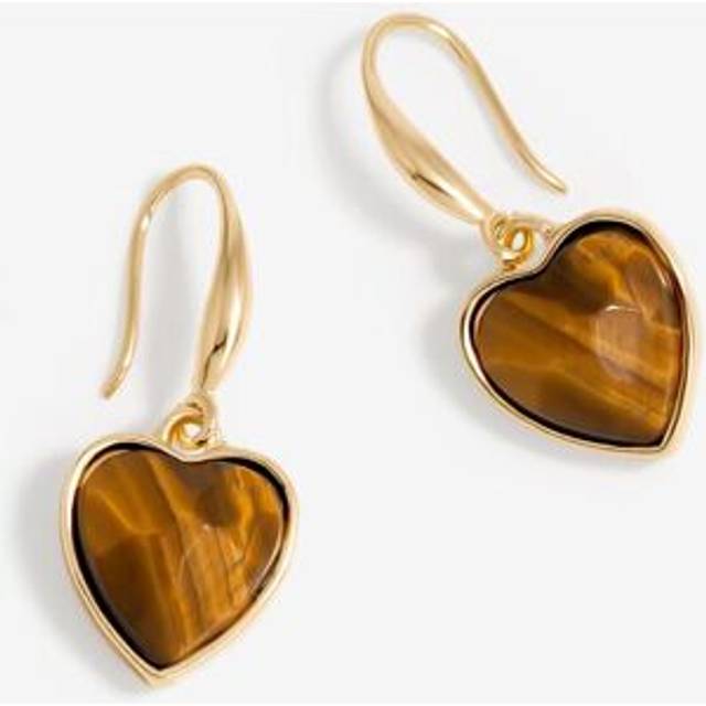 Jon Richard Jon Richard Tigers Eye Heart Drop Earrings