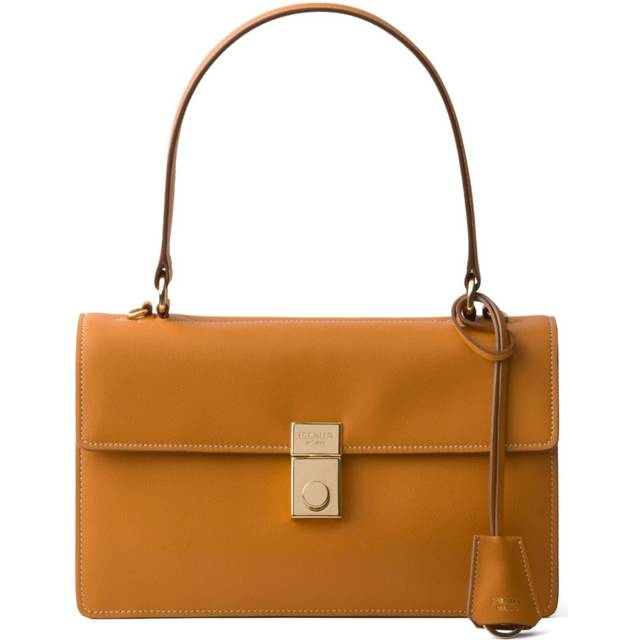 Prada - medium leather shoulder bag - women - Nappa Leather/Nappa Leather/Metal - OS - Orange