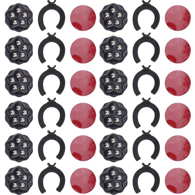 12PCS Self Adhesive Caster Wheels with Brake Pads 360 Degree Rotation Heavy Duty Furniture Casters black