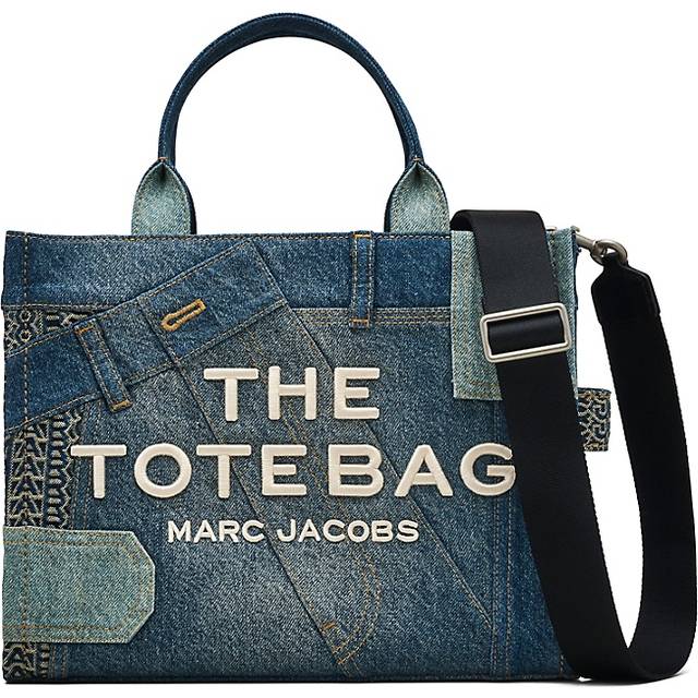 MARC JACOBS Marc Jacobs The Deconstructed Denim Medium Tote Bag in Indigo Multi