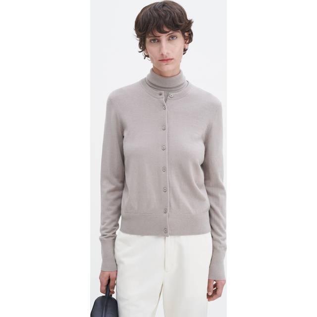 Filippa K Gray Merino Short Cardigan - 0174 Moss Grey - XS