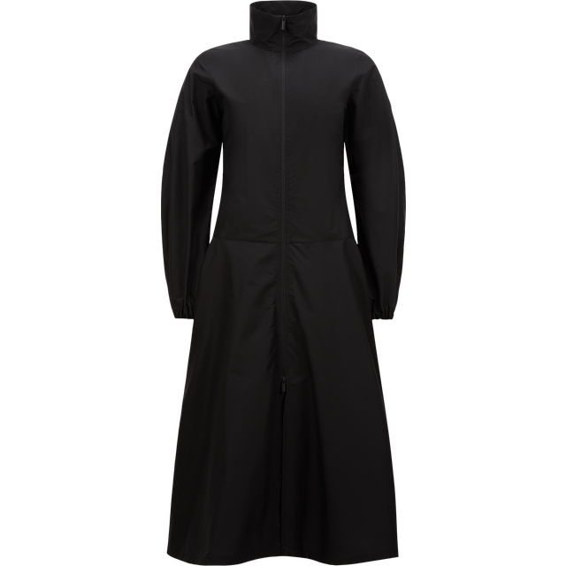 MONCLER COLLECTION Polo Neck Cotton Midi Dress, Women, Black, Size: 40