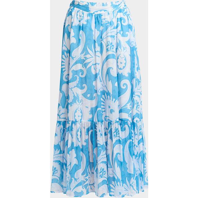Etro-Floral Skirt Gonne Celeste-Donna - Light Blue - 38IT