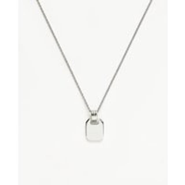 Engravable Small Tag Pendant Necklace | Sterling Silver