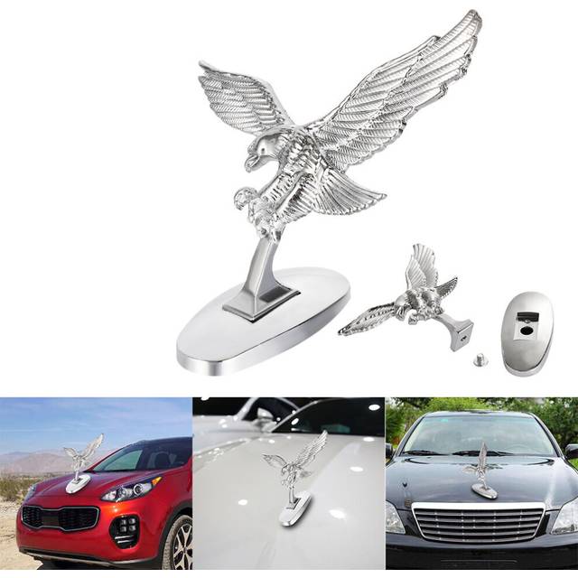 1 Pcs 3D Emblem Angel Eagle Auto Car Front Cover Chrome Hood Ornament Sticker Badge Bonnet Car Decoration Styling Accessories