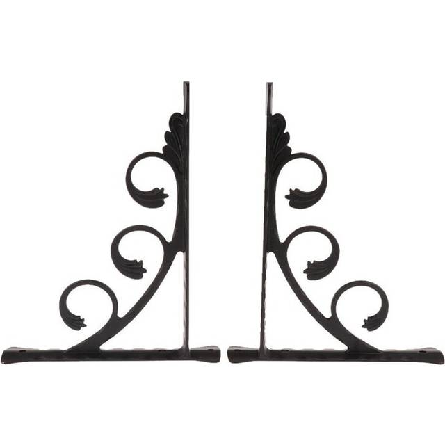 2pcs Black/White Aluminum Shelf Bracket L Shape Thickened Corner Brace Shelf Right Angle Bracket for Commodity Furniture