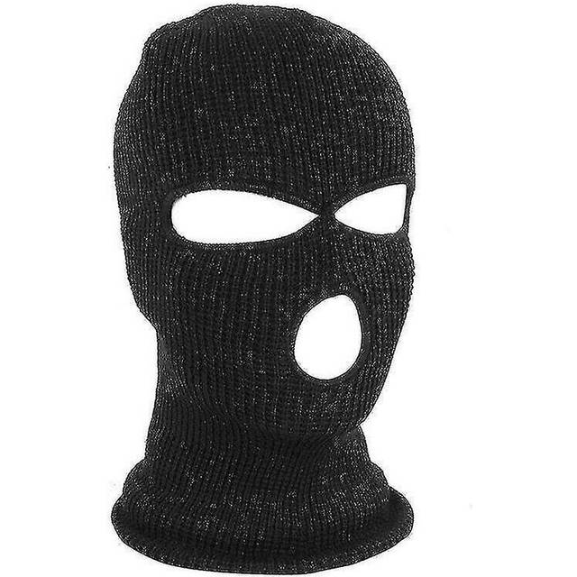 (Black) THERMAL BALACLAVA MASK WINTER ARMY MILITARY STYLE SKI KNITTED NECK WARMER SPORTS