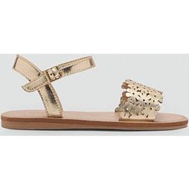 Mango Younger Girls Metallic Flower Sandals - Gold, Gold, Size 5 Younger