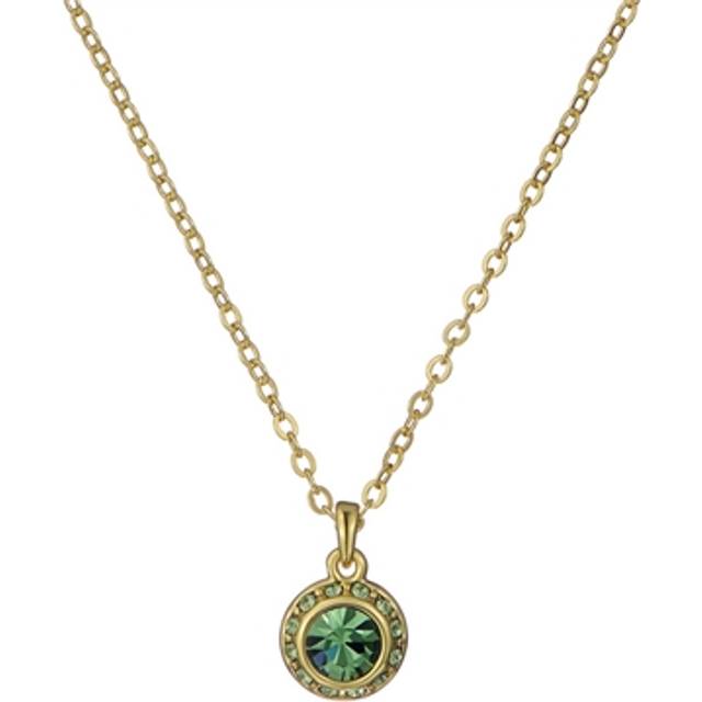 Ted Baker Gold Soltell Solitaire Sparkle Greem Halo Necklace - Gold - 49cm