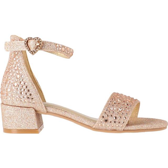Angel's Face Girls Rose Gold Diamante Heeled Sandals - 37