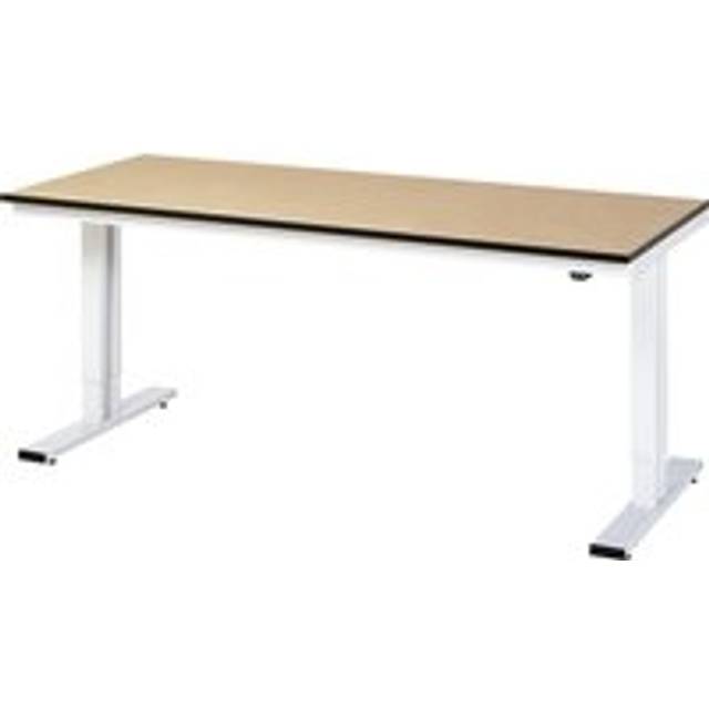 RAU height 720 – 1120 mm, MDF worktop, height 720 - 1120 mm, MDF worktop, WxD 2000 x 800 mm - light grey RAL 7035