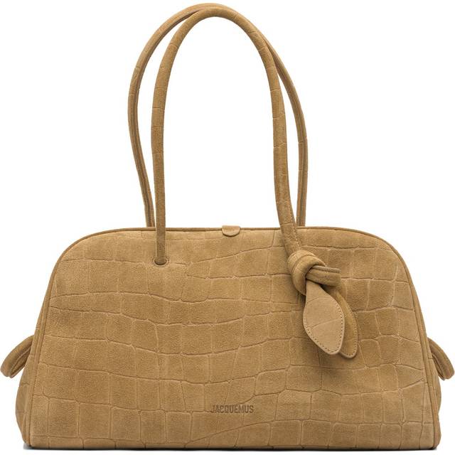 Jacquemus The Turismo Croc-Embossed Suede Satchel