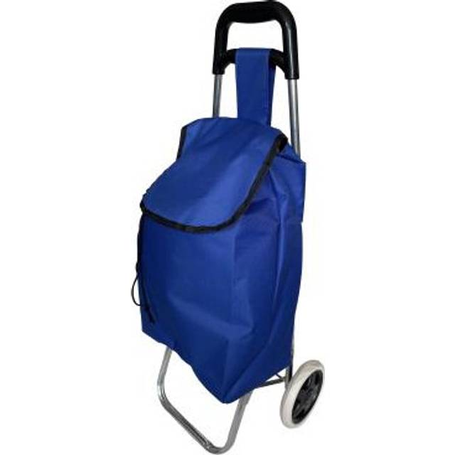 Blue Shopping Trolley 24L Ergonomic Handle Durable Wheels for Easy Transport