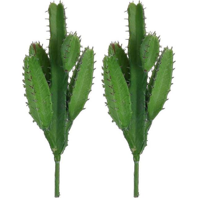 2 Pack Real Looking Artificial Cactus Plant DIY Material for Home Decoration Flower Arrangement