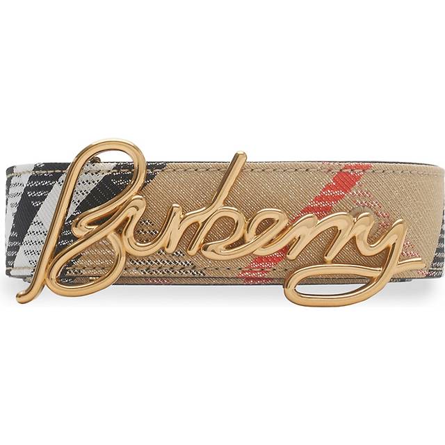 Burberry Reversible Check Signature Belt - Sand/Black - M