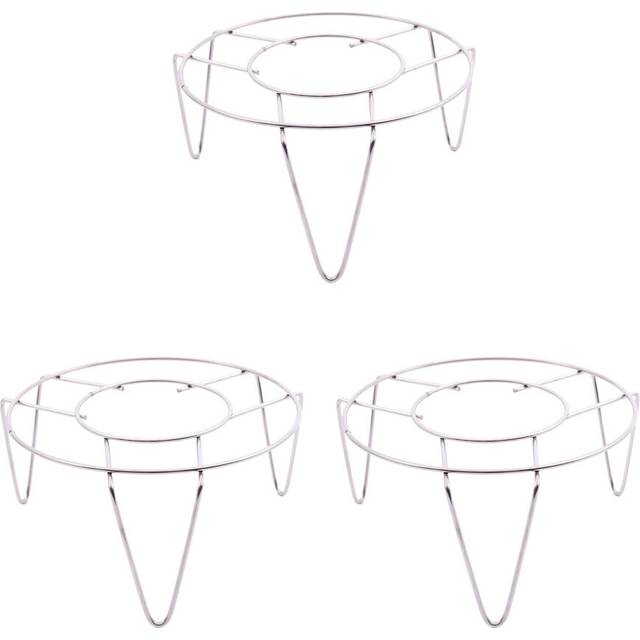 "3 x Stainless Steel Kitchen Cooking Steamer Stand 3"" Tall"