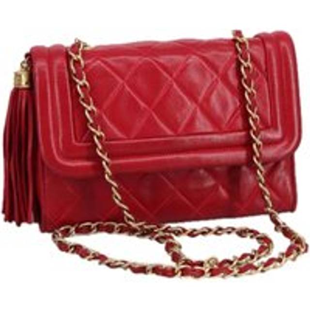 Womens Preloved Classic Double Flap Bag Red Quilted Leather Wo Shoulder - One Size