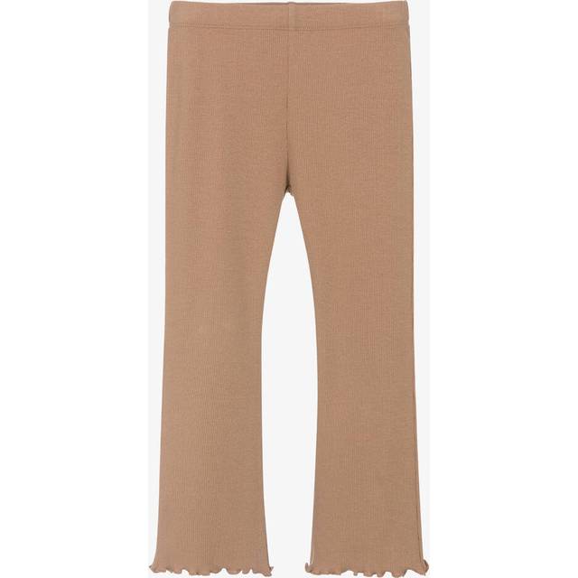 Mayoral Girls Beige Ribbed Cotton Leggings - 9 year