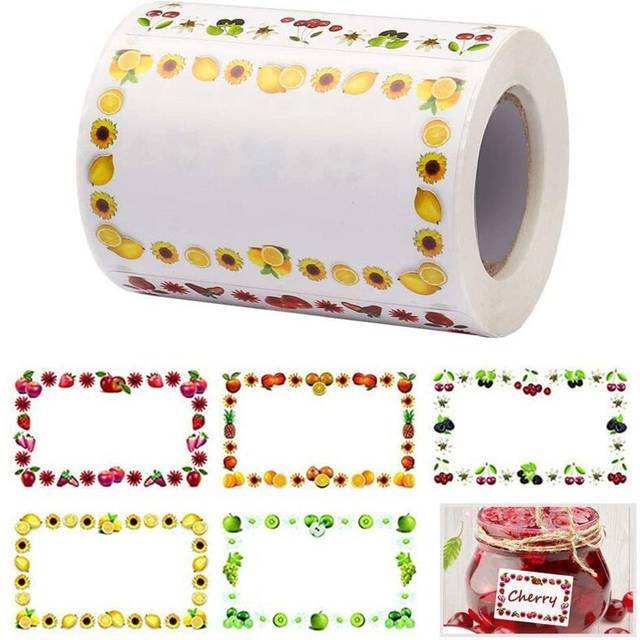 250 Pieces Fruit Label Sticker, Jam Self Adhesive Stickers, Freezer Labels, Jam Gifts Ideal for Jam Jars