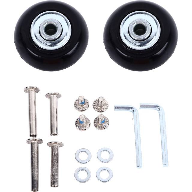 2Pcs Luggage Wheels Flexible Rotating Ultra Quiet Strong Rubber Metal Suitcase Caster with Screws