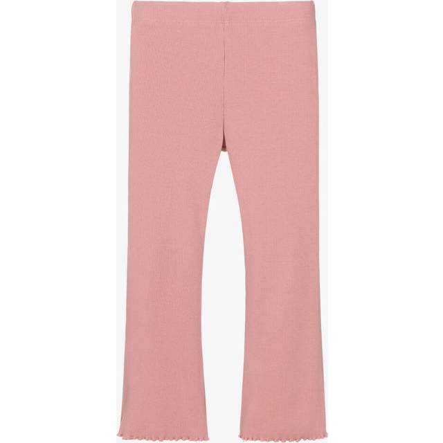 Mayoral Girls Pink Ribbed Cotton Leggings - 6 year