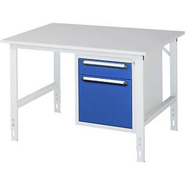 base container with 2 drawers 1 x 120, 1 x 360 mm, base container with 2 drawers 1 x 120, 1 x 360 mm, WxD 1250 x 1000 mm, melamine panel, thickness 22 mm - light grey RAL 7035
