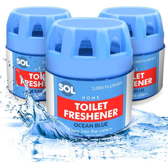 3pk Toilet Fresheners x 70g | Each Ocean Scented Blue Toilet Cistern Blocks Lasts for 1000 Flushes | Toilet Cleaner for Cistern Prevents Limescale |