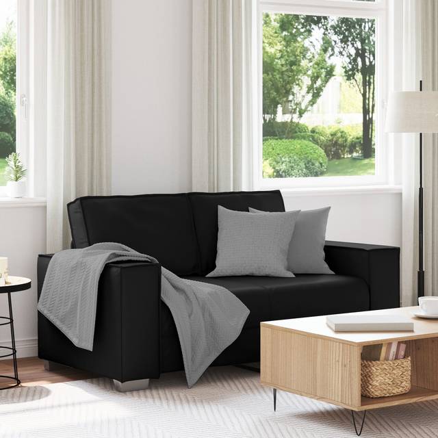 Loveseat Soffa Svart 120 cm Konstläder