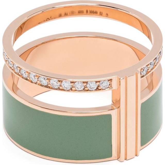 Repossi - 18kt rose gold Berbere diamond ring - women - Lacquer/Diamond/18kt Rose Gold - 52 - Pink