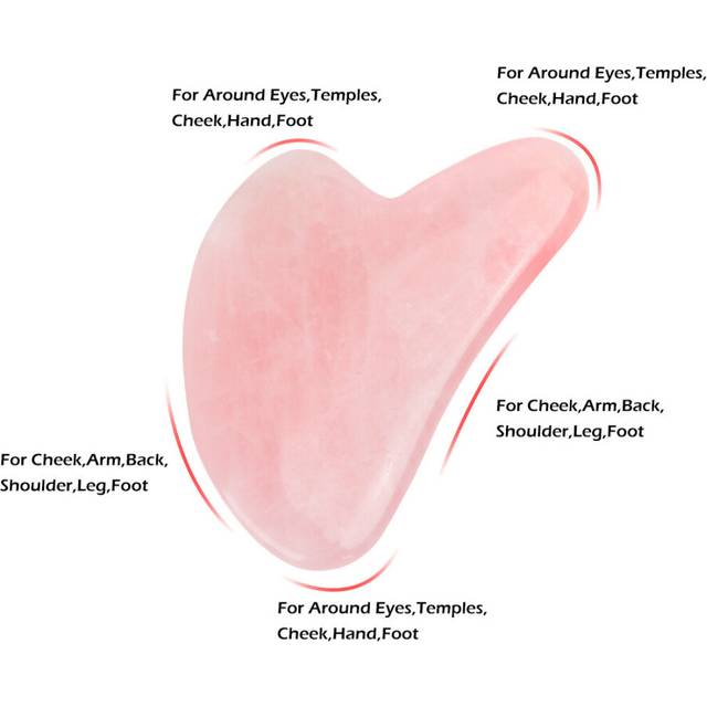 (a-pink heart type) Natural Stone Guasha Beauty Face Lift Massage Beeswax Scraper Face Massager Acupuncture Gua Sha Eye Face Board SPA Massage Tool